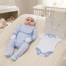 F09885: Baby Girls Floral 6 Piece Mesh Bag Gift Set (NB-6 Months)